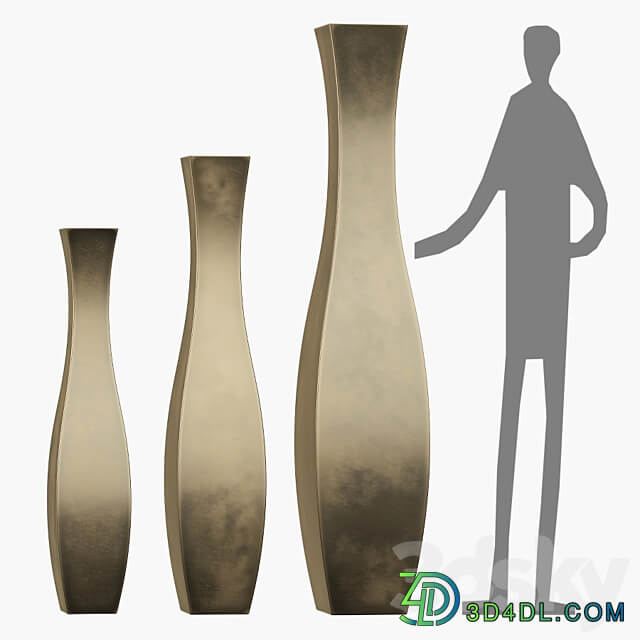 Tall metal vases 3D Models