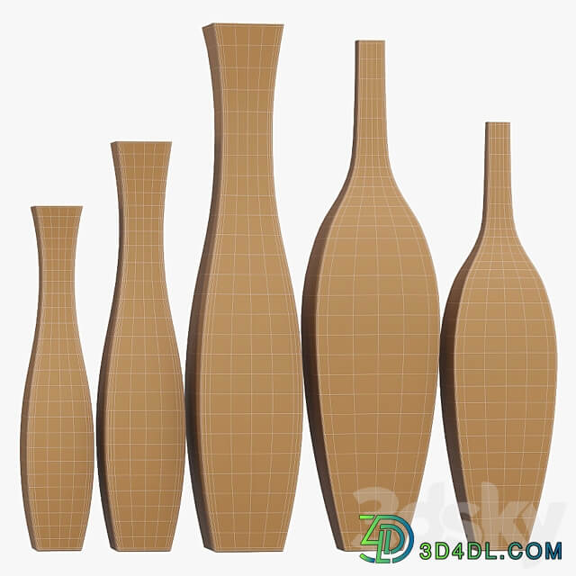 Tall metal vases 3D Models