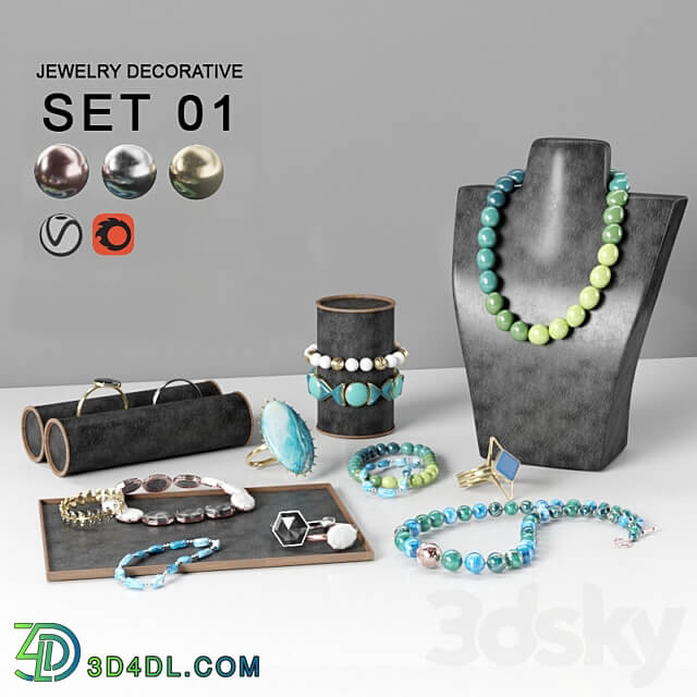 Decorative set necklaces and bracelets and jewelry accessory decorative set