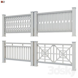 Set of handrails and terrace railing 4 