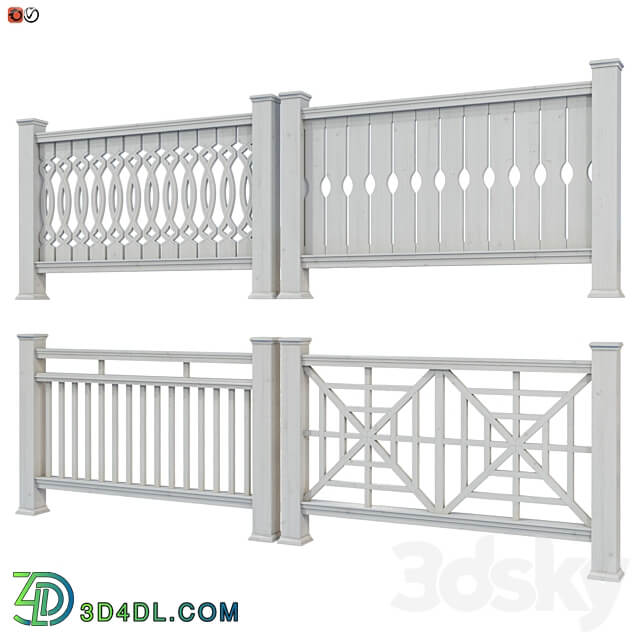 Set of handrails and terrace railing 4