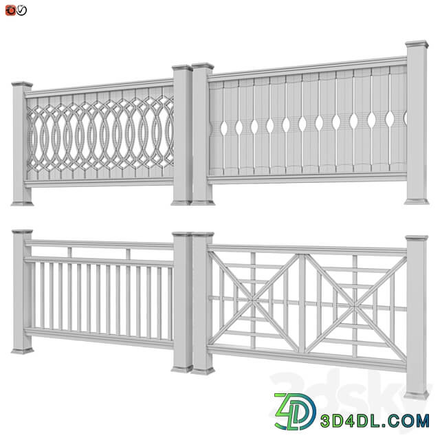 Set of handrails and terrace railing 4