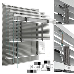 Metal blinds black gray 