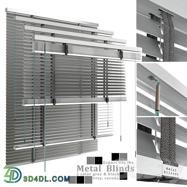 Metal blinds black gray