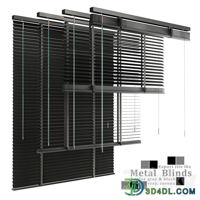 Metal blinds black gray