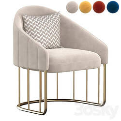 Accent Chair Velvet Upholstered Chair Gold Base 