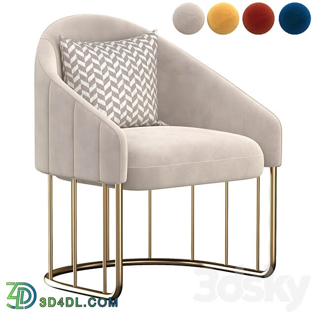 Accent Chair Velvet Upholstered Chair Gold Base