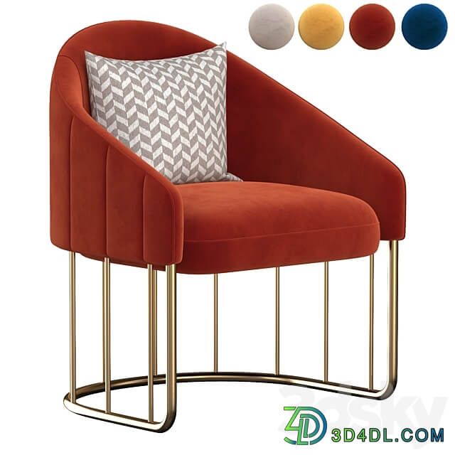 Accent Chair Velvet Upholstered Chair Gold Base