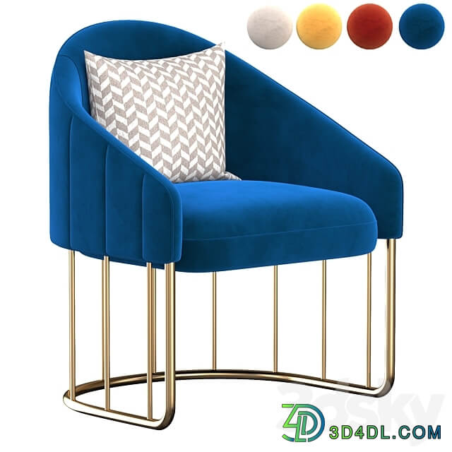 Accent Chair Velvet Upholstered Chair Gold Base