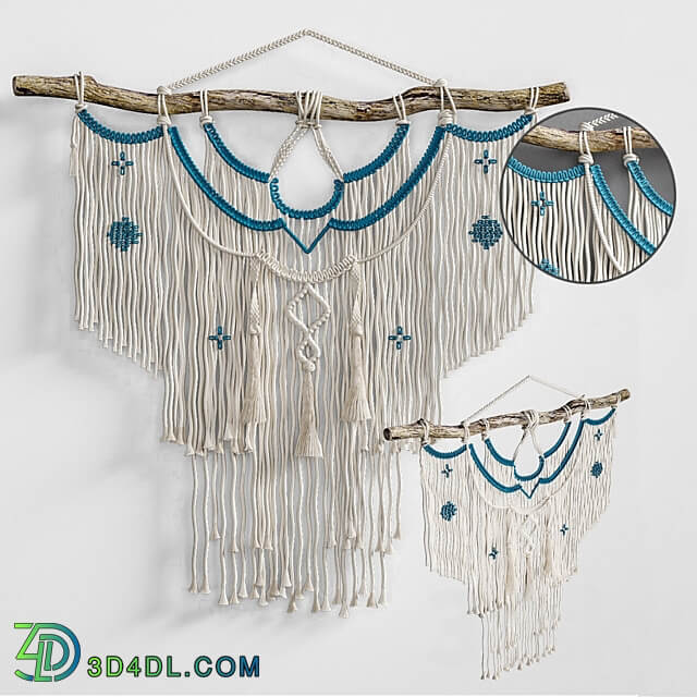 Macrame decorative panel