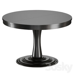 Aniston Black 45 Round Extension Dining Table Crate and Barrel 3D Models 