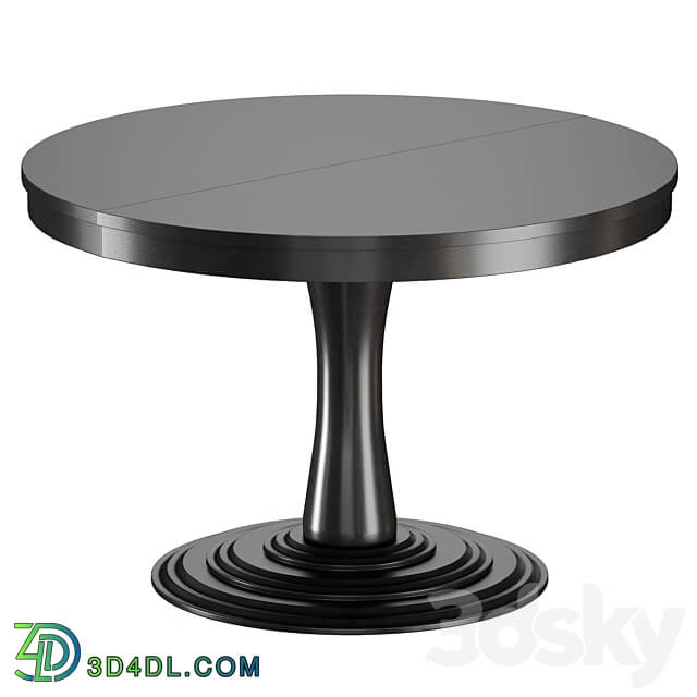 Aniston Black 45 Round Extension Dining Table Crate and Barrel 3D Models