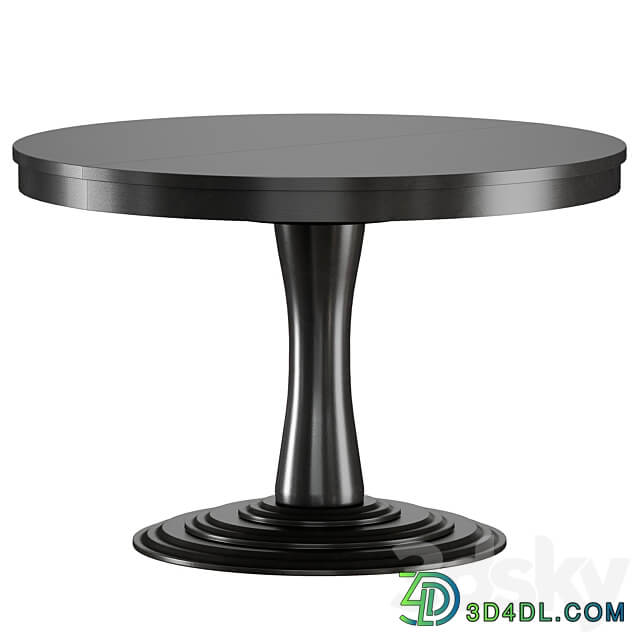 Aniston Black 45 Round Extension Dining Table Crate and Barrel 3D Models