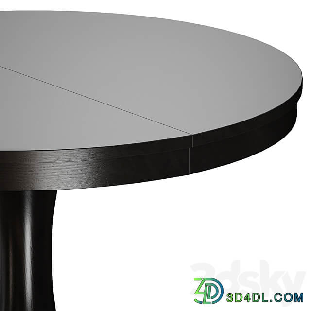 Aniston Black 45 Round Extension Dining Table Crate and Barrel 3D Models