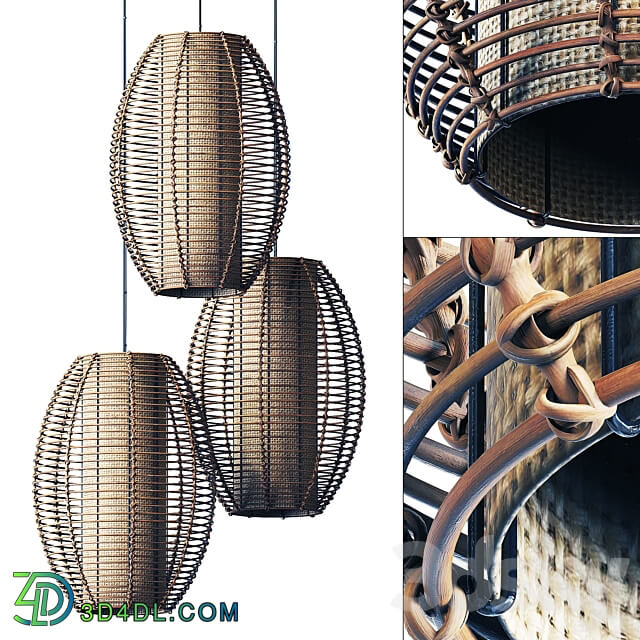 Other decorative objects Lamp wicker branch rattan barrel