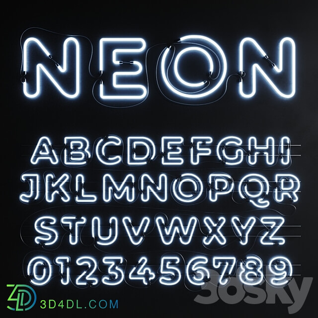 Other decorative objects Neon Set 012 Neon Alphabet