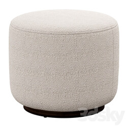 Sinclair Round Boucle Ottoman Whistler Oyster Suede by Four Hands 