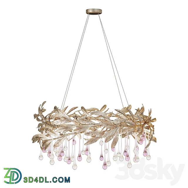 Pendant light Chandelier in the form of drops and leaves OLIVIA