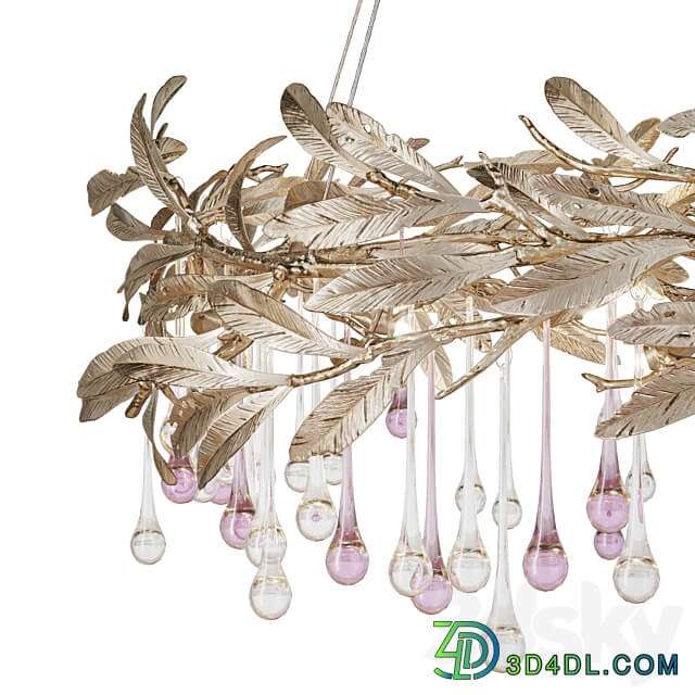 Pendant light Chandelier in the form of drops and leaves OLIVIA