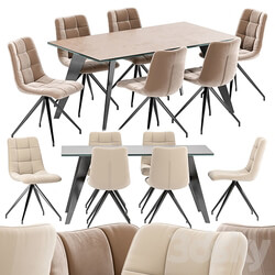 Table Chair Sedia Diamond dining chair and Nack table 
