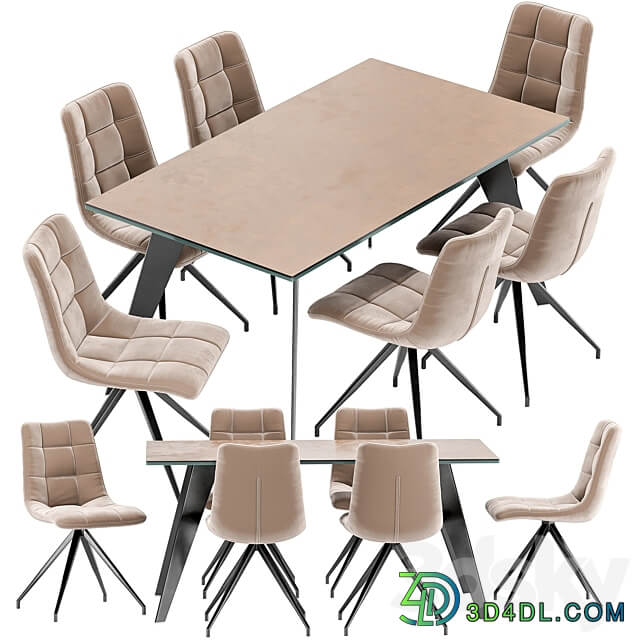 Table Chair Sedia Diamond dining chair and Nack table