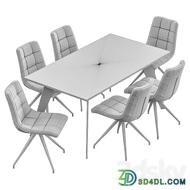 Table Chair Sedia Diamond dining chair and Nack table