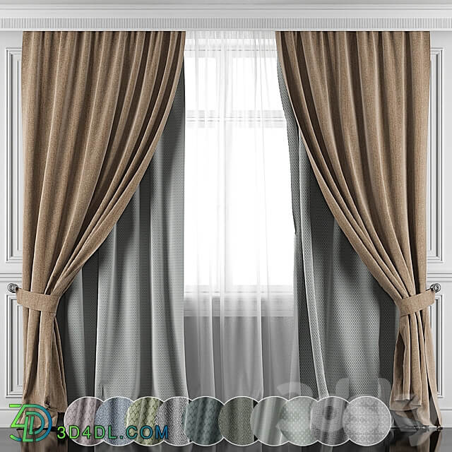 Curtains with window and moldings 396 401