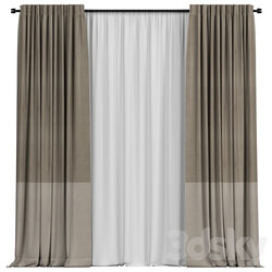 Curtains with tulle in two colors 