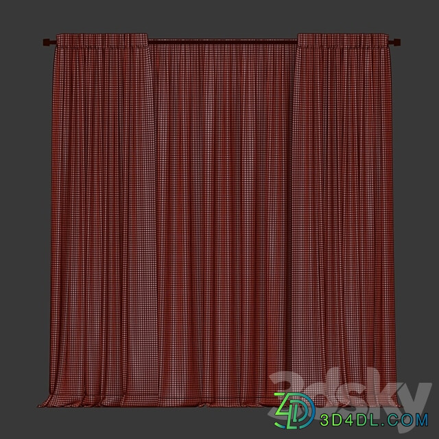 Curtains with tulle in two colors