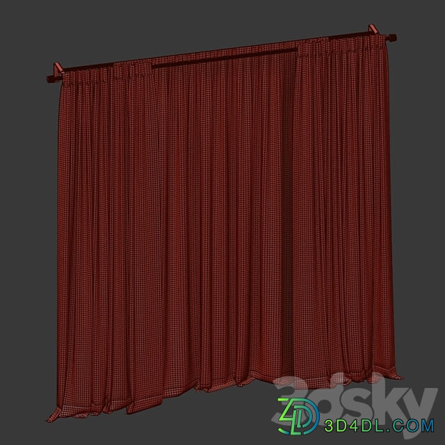 Curtains with tulle in two colors