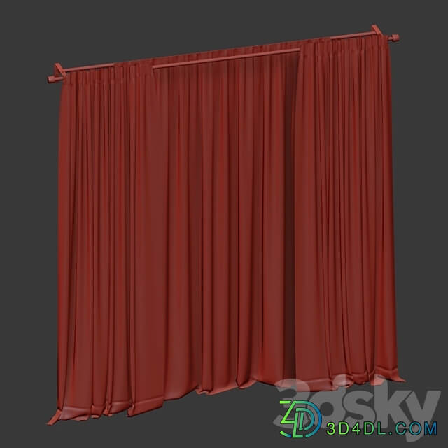 Curtains with tulle in two colors