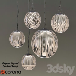 Elegant Crystal Pendant Lamp Pendant light 3D Models 