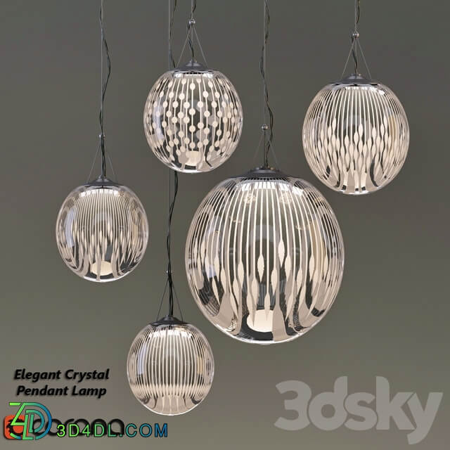 Elegant Crystal Pendant Lamp Pendant light 3D Models