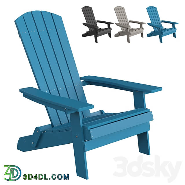 Outdoor garden Adirondack Chair Charlestown All Weather Flash Furniture JJ C14505 3D Models