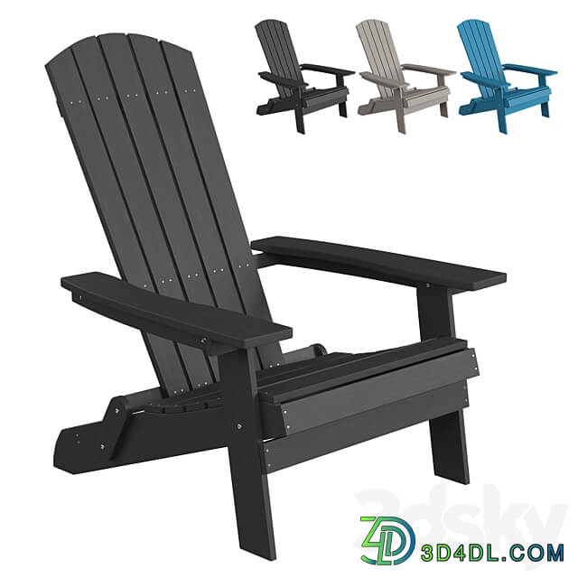 Outdoor garden Adirondack Chair Charlestown All Weather Flash Furniture JJ C14505 3D Models