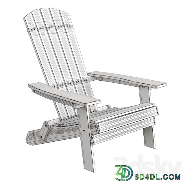 Outdoor garden Adirondack Chair Charlestown All Weather Flash Furniture JJ C14505 3D Models