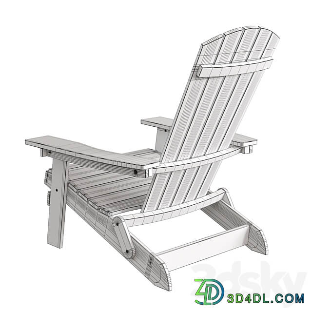 Outdoor garden Adirondack Chair Charlestown All Weather Flash Furniture JJ C14505 3D Models