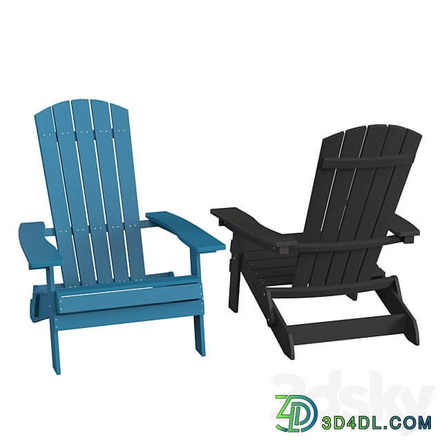 Outdoor garden Adirondack Chair Charlestown All Weather Flash Furniture JJ C14505 3D Models