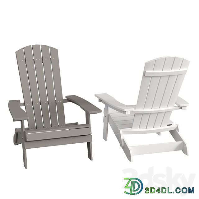 Outdoor garden Adirondack Chair Charlestown All Weather Flash Furniture JJ C14505 3D Models