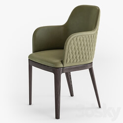 Margot quilted wood armchair 