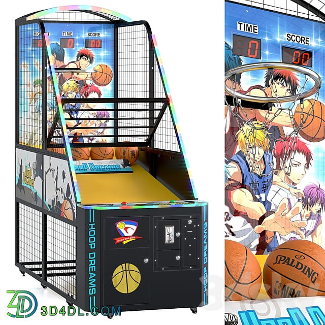 Hoop Dreams Basketball Game Machine. Ball 3D Models