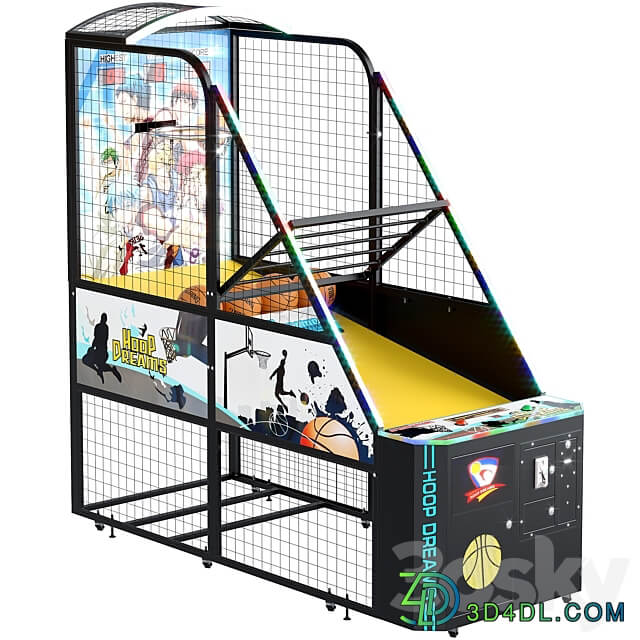 Hoop Dreams Basketball Game Machine. Ball 3D Models