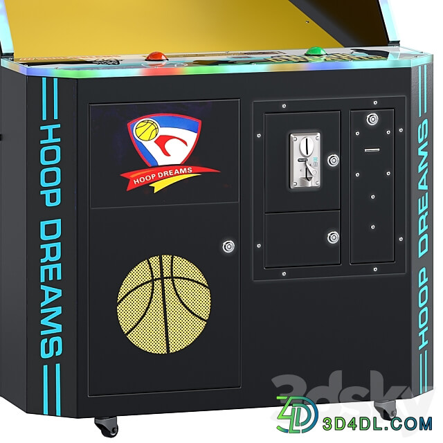 Hoop Dreams Basketball Game Machine. Ball 3D Models