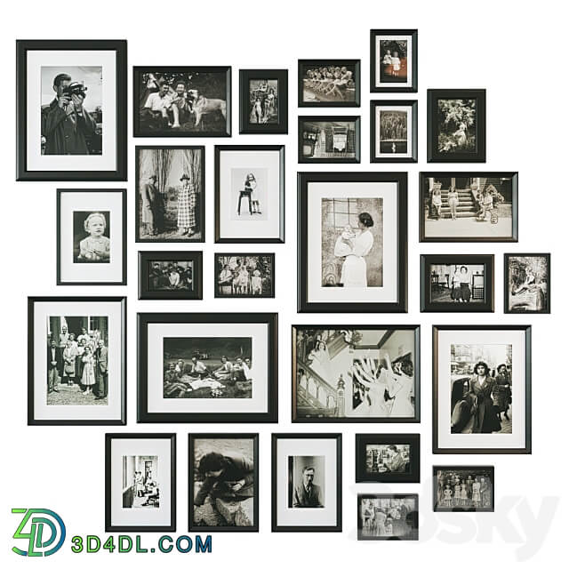 Family retro photo wall 3D Models