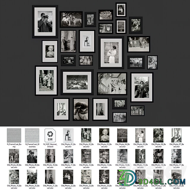 Family retro photo wall 3D Models