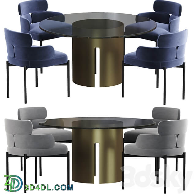 Meridiani Sylvie dining table Table Chair 3D Models 3DSKY