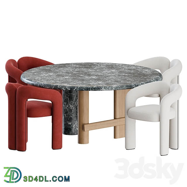 Table Chair Dinning Set01 by Cassina