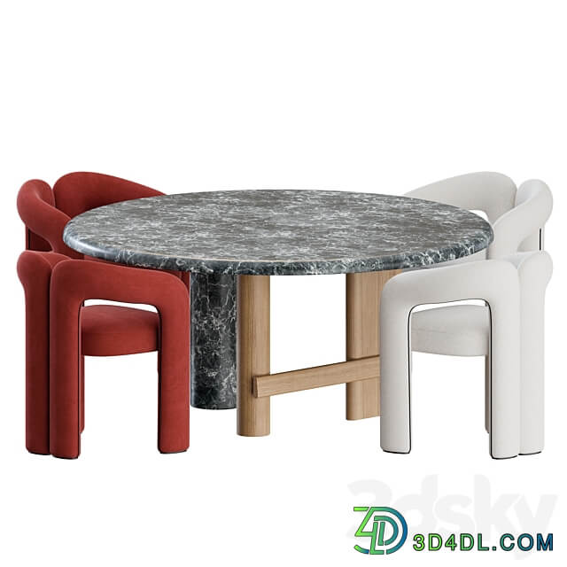 Table Chair Dinning Set01 by Cassina