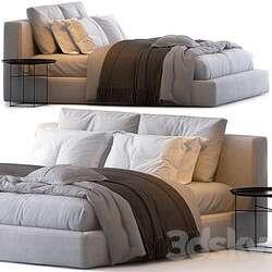 Cloud slipcovered platform bed Bed 3D Models 3DSKY 