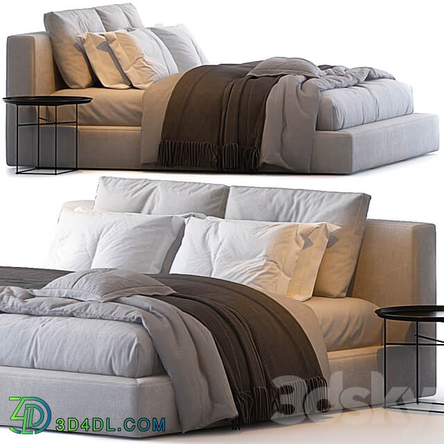 Cloud slipcovered platform bed Bed 3D Models 3DSKY